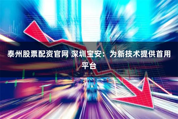 泰州股票配资官网 深圳宝安：为新技术提供首用平台
