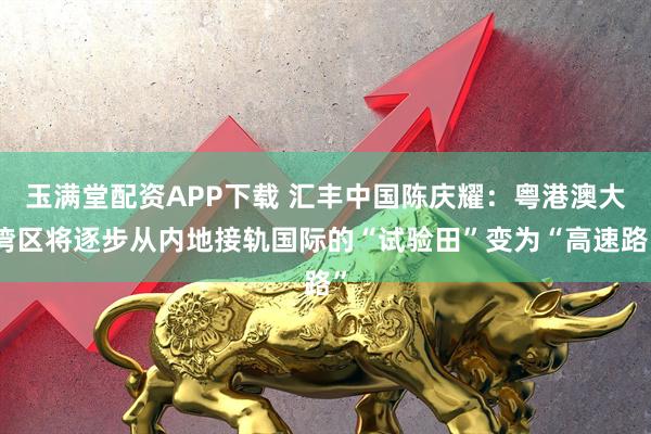 玉满堂配资APP下载 汇丰中国陈庆耀：粤港澳大湾区将逐步从内地接轨国际的“试验田”变为“高速路”
