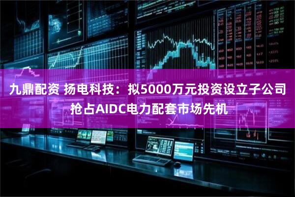 九鼎配资 扬电科技：拟5000万元投资设立子公司 抢占AIDC电力配套市场先机