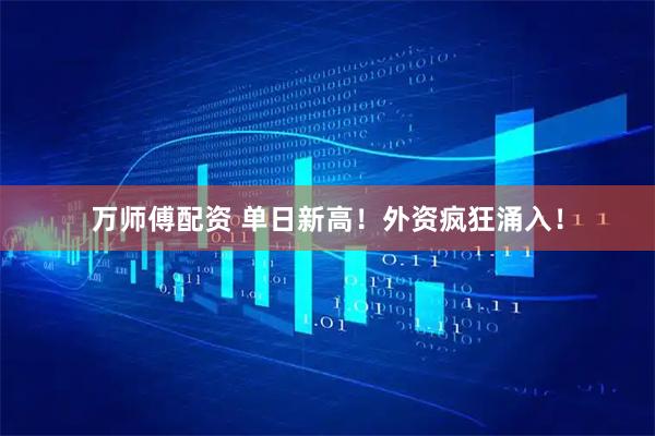 万师傅配资 单日新高！外资疯狂涌入！